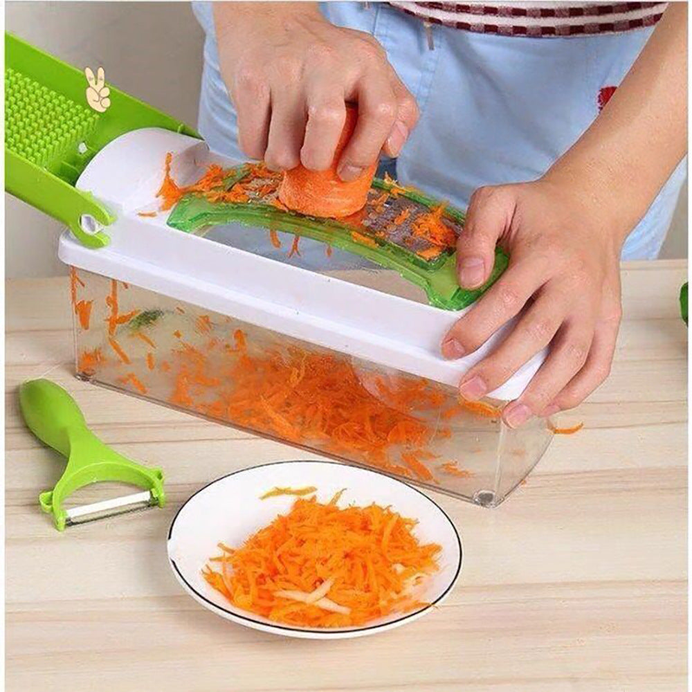 12-Piece Multi-Functional Vegetable Chopper Set - Food Dicer & Slicer for Kitchen