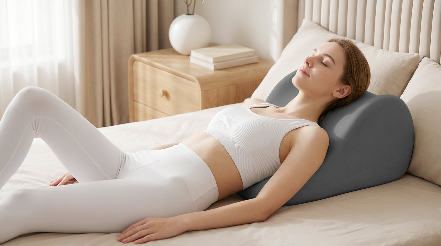 Ergonomic Memory Foam Support Pillow for Couples - Grey