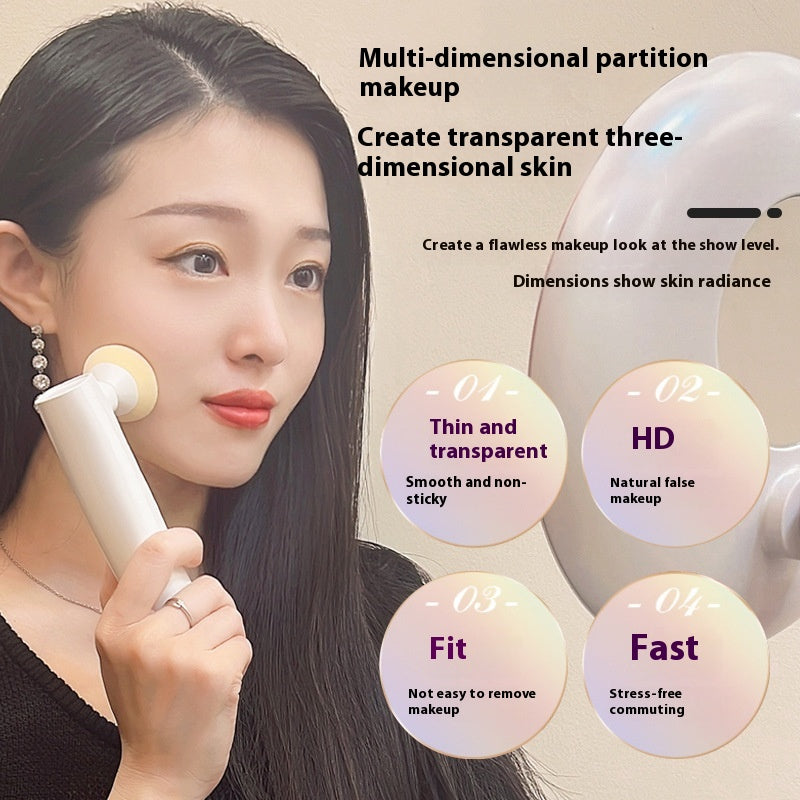 Smear-Proof Electric Makeup Puff for Wet & Dry Foundation - Reusable Beauty Tool