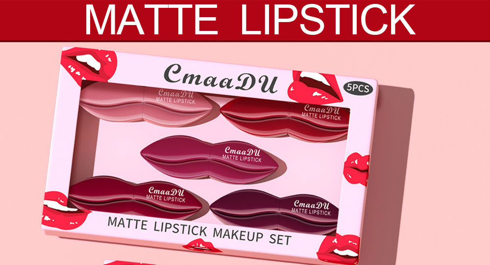 Matte Lipstick Set - Versatile & Easy to Apply, 5-Piece