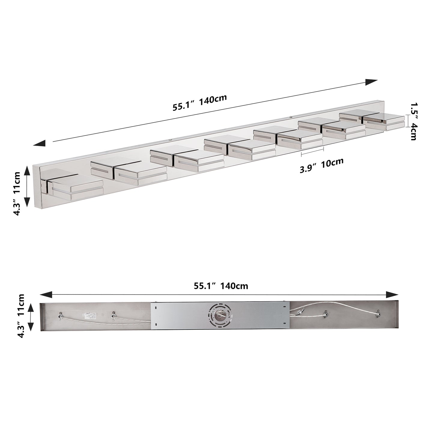 Modern Chrome LED Vanity Light - 7-Light Wall Sconce for Bathroom