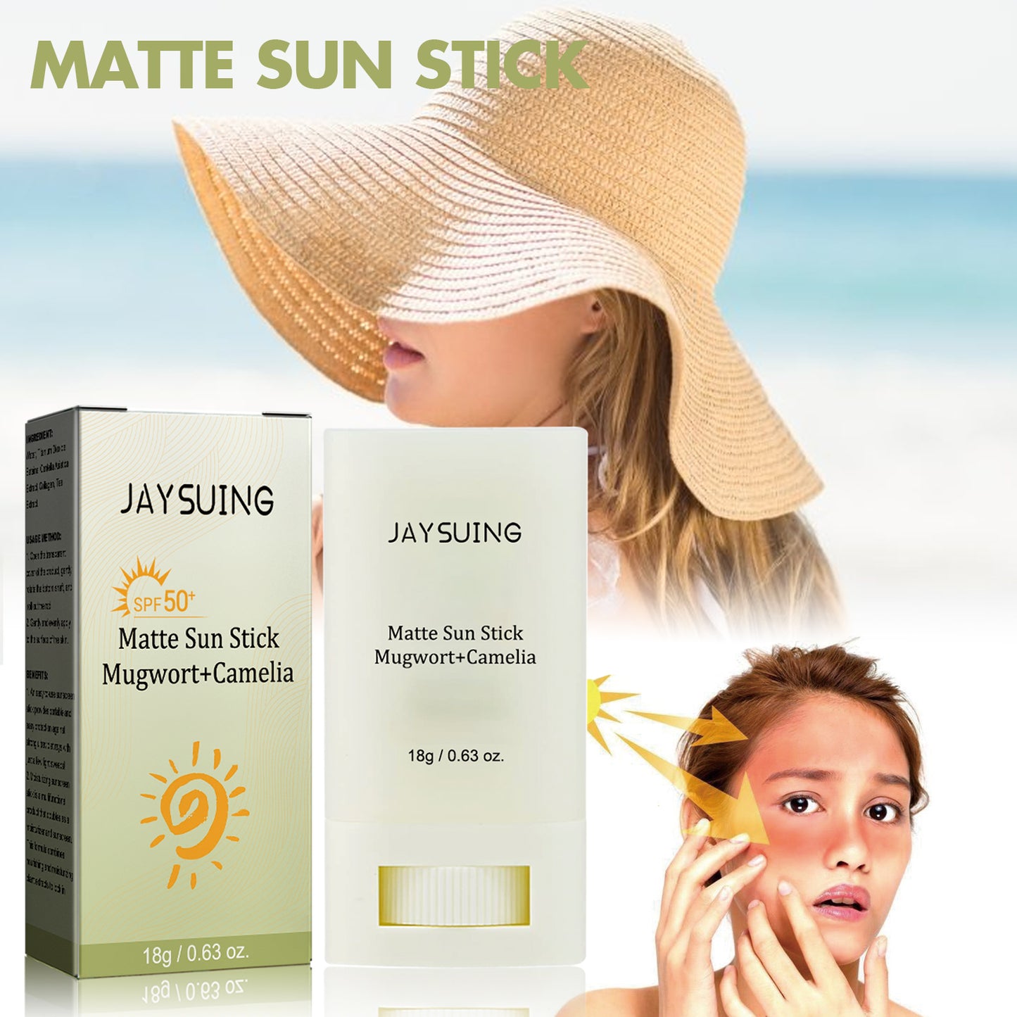 Matte UV Protective Skincare Stick - Moisturizing & Refreshing Cream