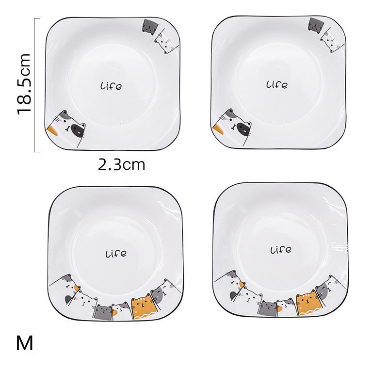 Ceramic Deep Plate Set for Kitchen & Dining - Nordic Style, 8-8.5 Inch