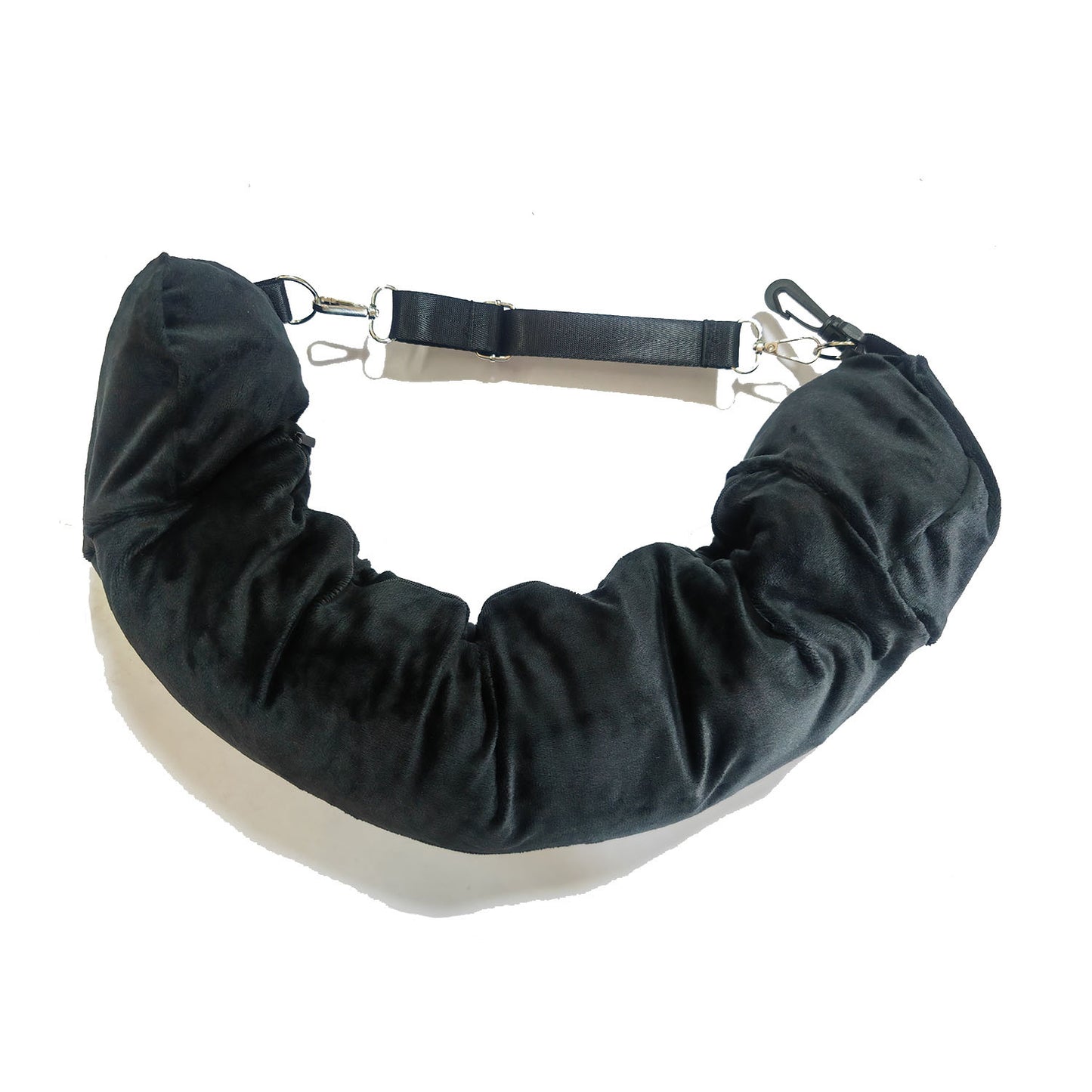 Foldable Neck Pillow Cover for Outdoor Travel & Driving - Black