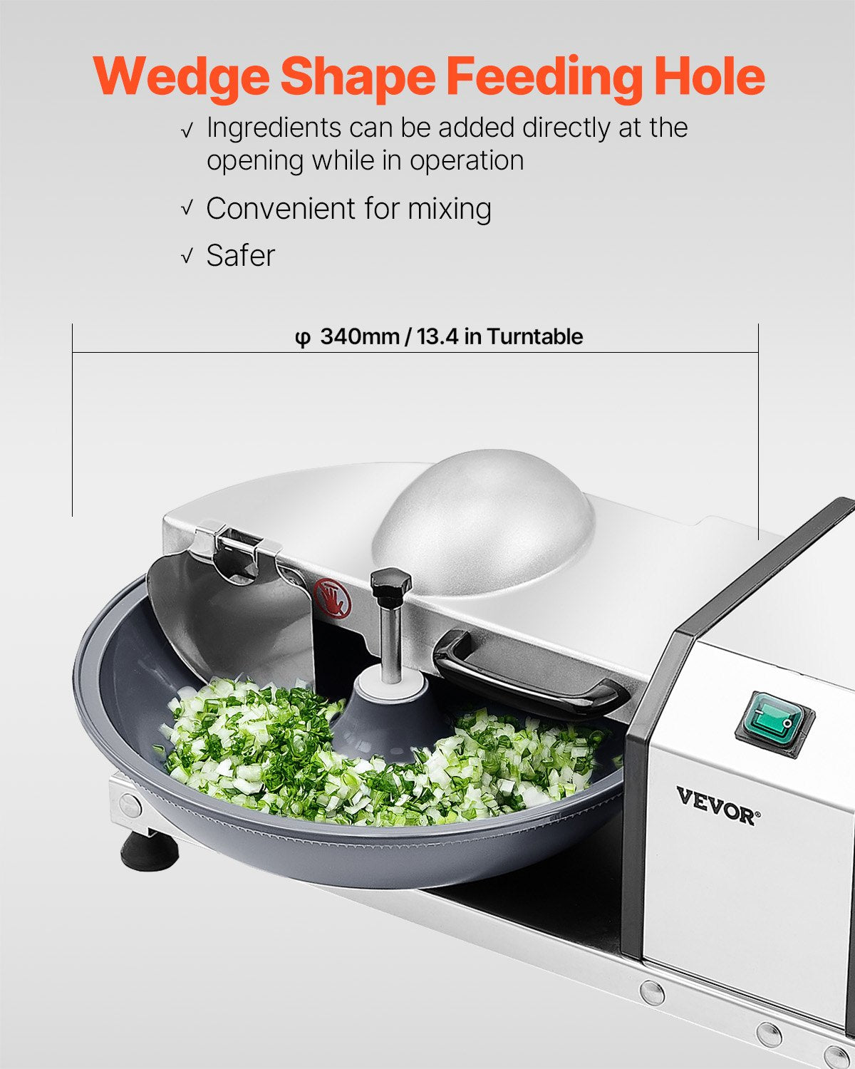 Commercial Food Processor Vegetable Chopper 3000RPM Stainless Steel 18L Capacity - Silver
