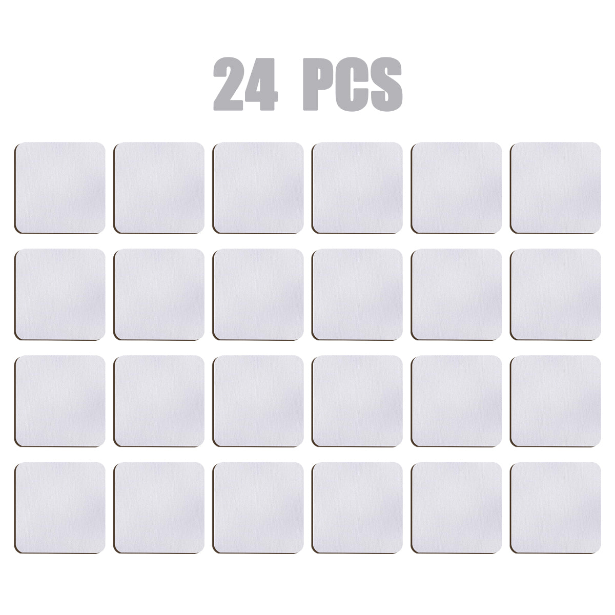 24-Pack White Wood Sublimation Blank Coasters - 10x10cm