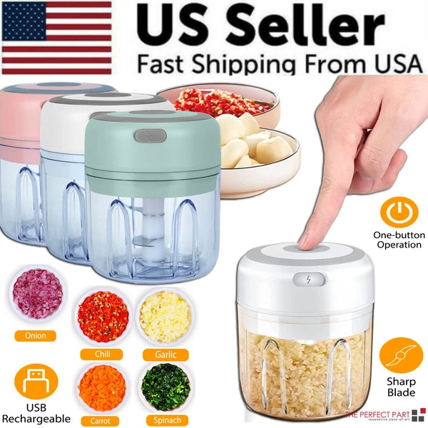 300ML Electric Garlic Press Chopper - Multi-Functional Food Mincer