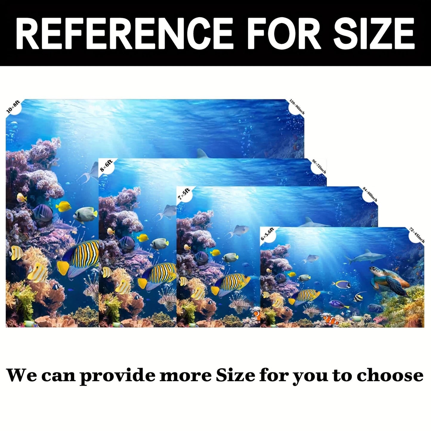 10x8ft Underwater Scene Backdrop - Durable Ocean-Themed Decoration