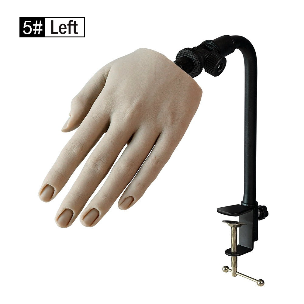 Nail Art Practice Hand Model Silicone Fake Realistic Training Fingers