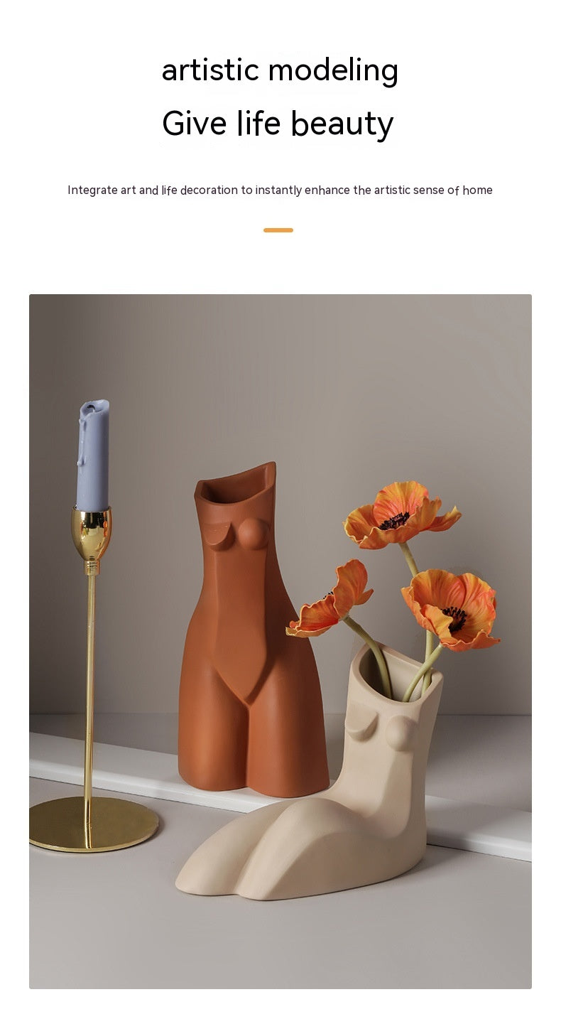 Female Body Art Vase - Ceramic Nordic Home Decor & Storage Bottle