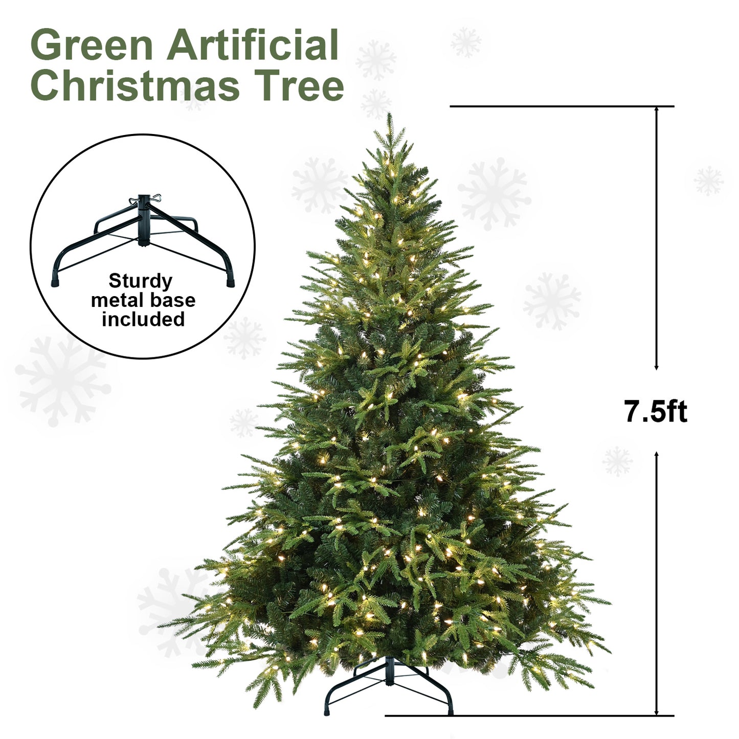 Artificial Christmas Tree with Lights - Multiple Heights Available