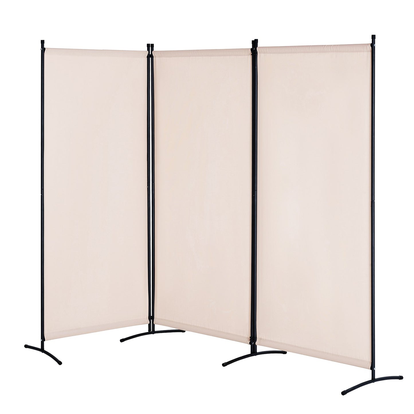 3 Panel Folding Room Divider - Portable Privacy Screen in Beige