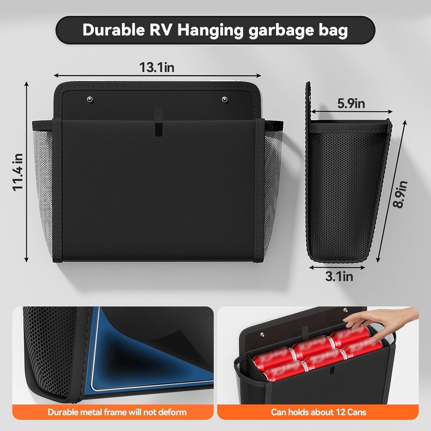 Wall-Mounted Fabric Storage Organizer for RV Door - Modern & Space-Saving