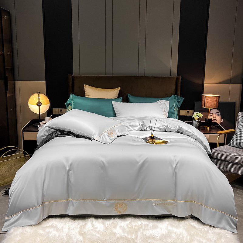 Home Washed Silk Bedding Set Four Piece Quilt Cover Bed Sheets Pillowcases