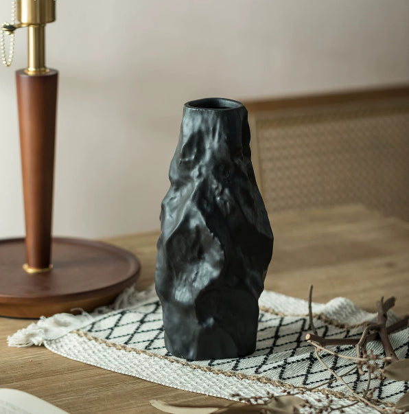 Modern Ceramic Vase for Home Decor - Irregular Shape, 25cm