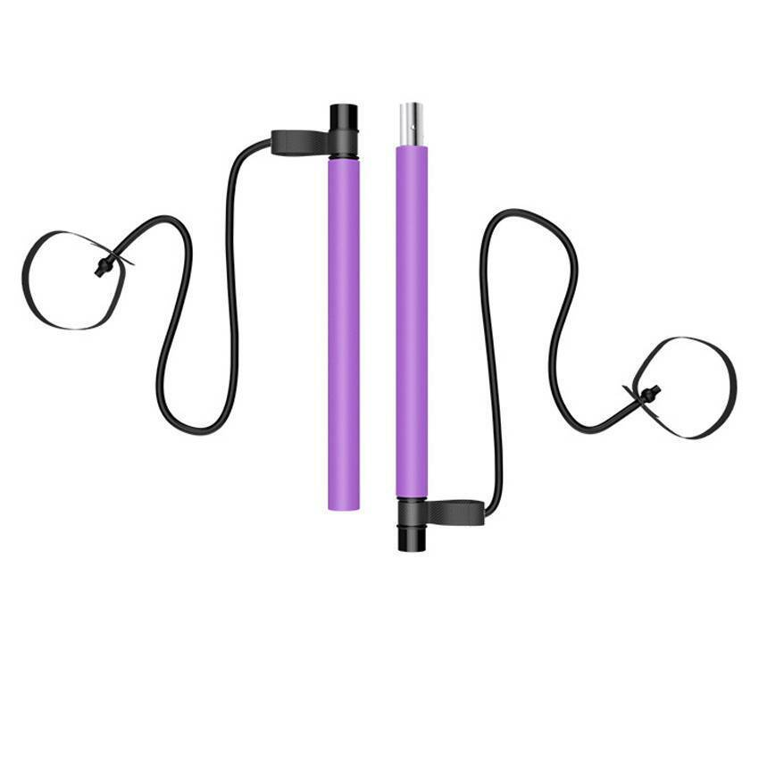 Home Fitness Pilates Stick with Resistance Bands - Multiple Colors