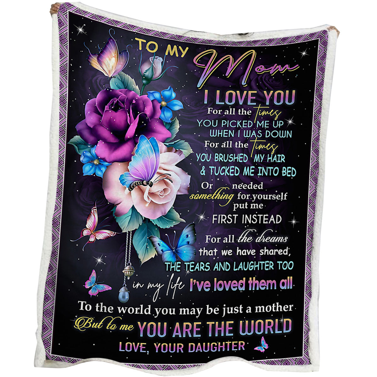 Warm Soft Butterfly Love Flower Lamb Wool Blanket for Sofa Bed Camping