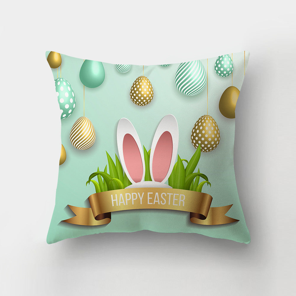 Nordic Minimalist Easter Rabbit Peach Fabric Pillow Cover - Cushion Decor