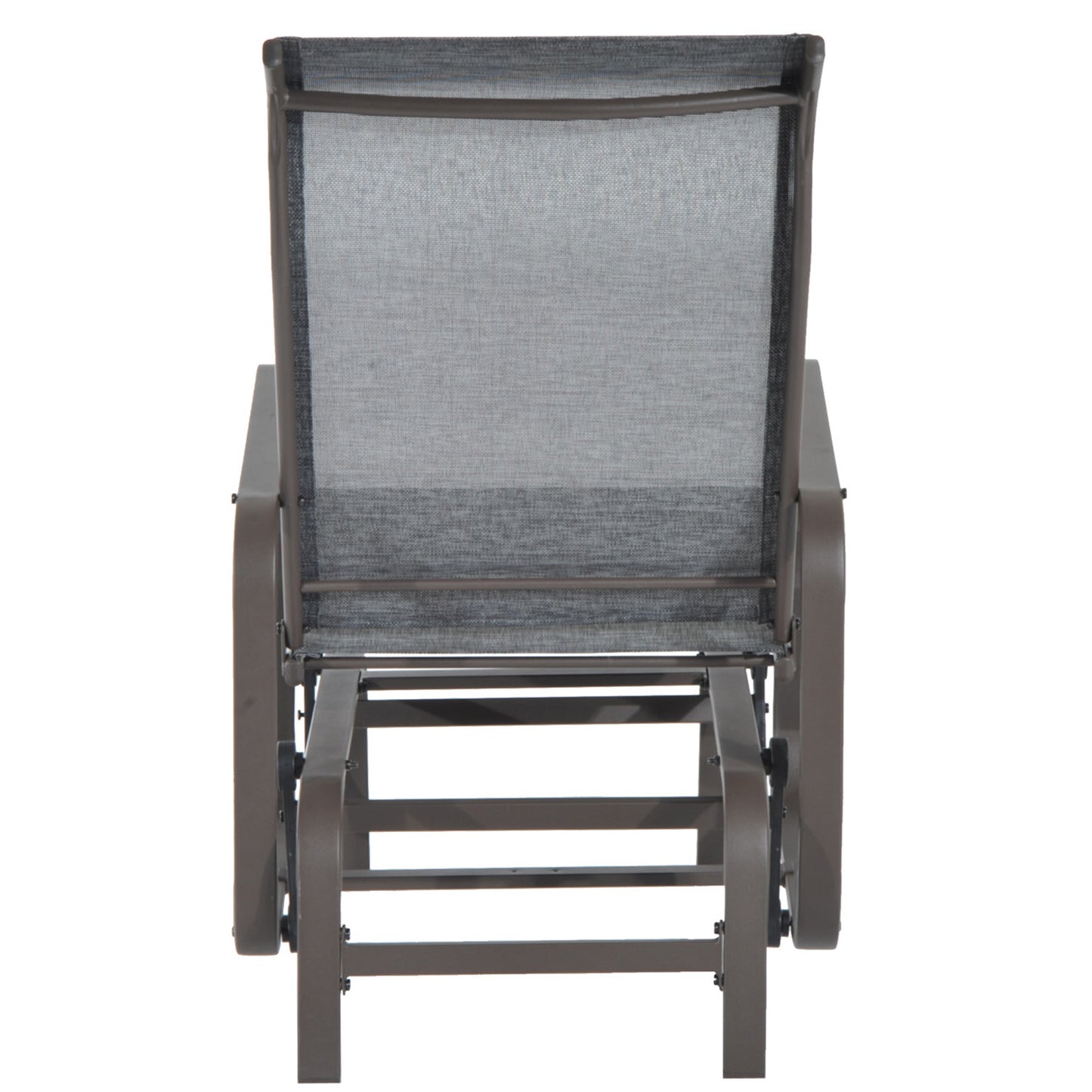 Outdoor Glider Rocker Chair - Metal High-Back, Gray