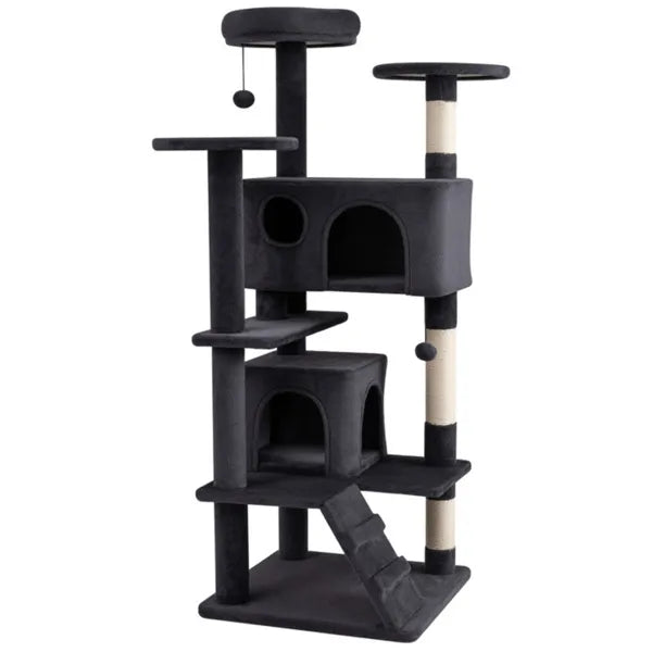 52-Inch Tall Cat Tree Tower with Perches, Condos & Scratching Posts