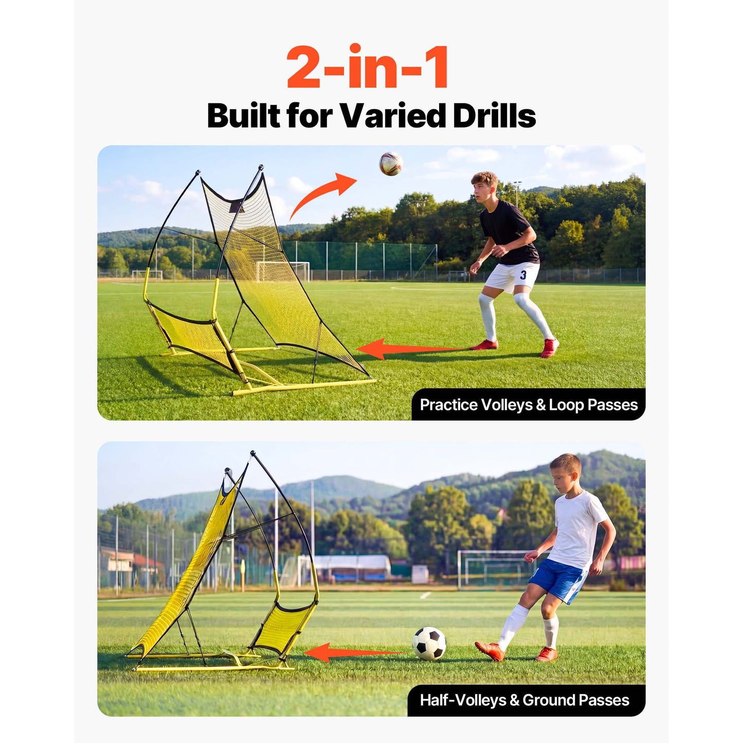 72-Inch Soccer Rebounder Net for Passing and Ball Control - Easy Setup Training Equipment