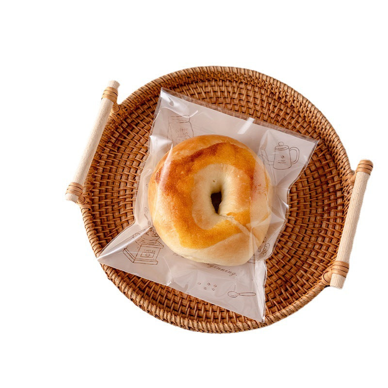 Disposable Bread & Bagel Packaging Bags Set - Transparent, Self-Sealing, 50 pcs