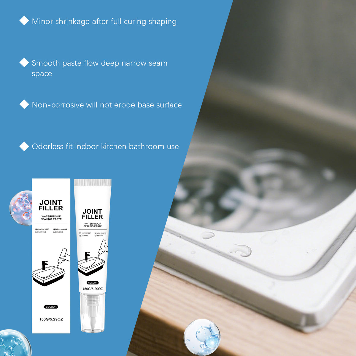Waterproof Joint Filler for Floor Tiles and Toilet Grout - 150g Sealant