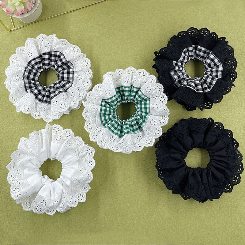 Trendy Lace Hair Ring Set - Handmade French Style Hair Accessories