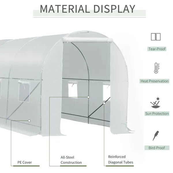 Extra-Large Walk-In Tunnel Greenhouse for Year-Round Gardening