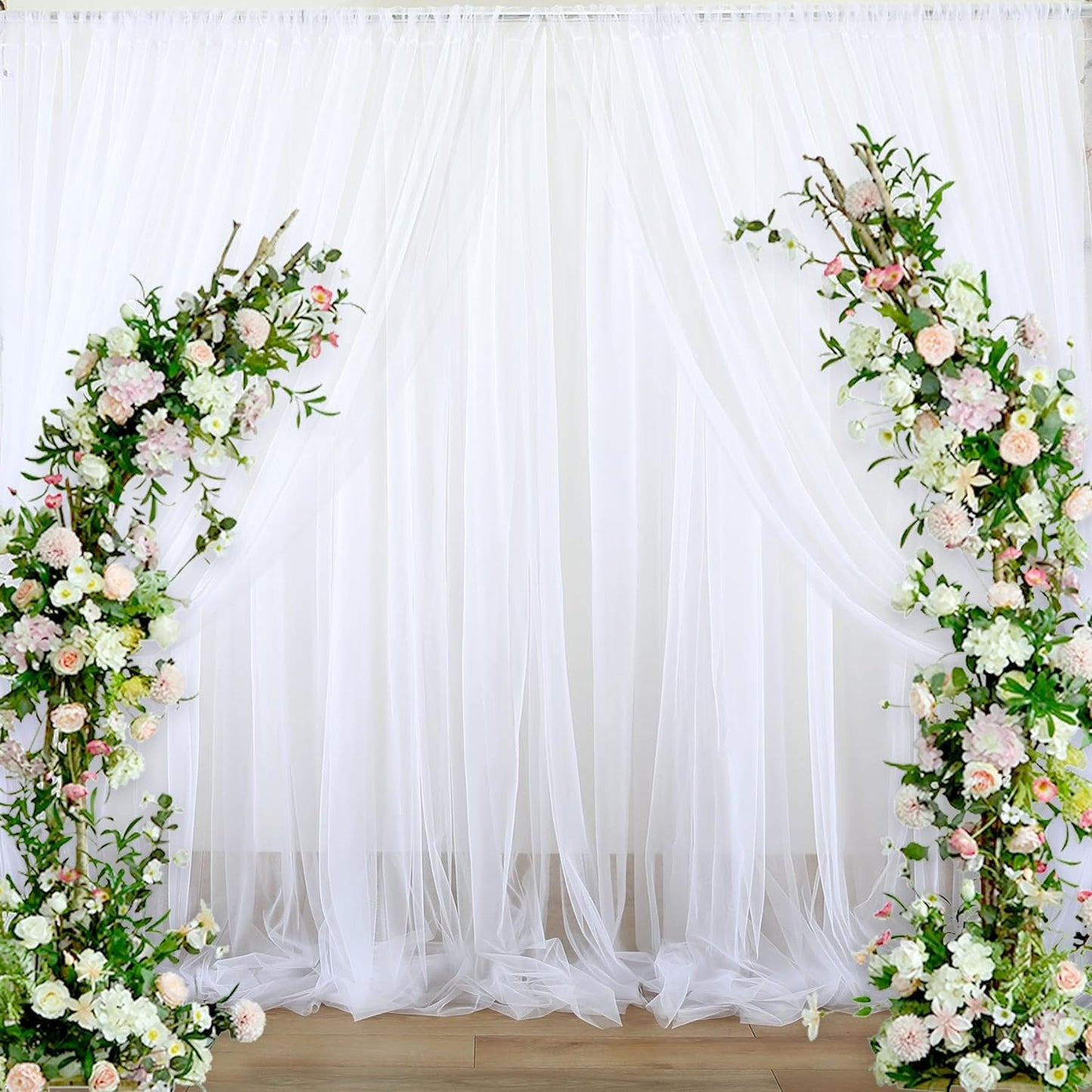 Wedding White Background Curtain - 160x300cm Polyester Backdrop