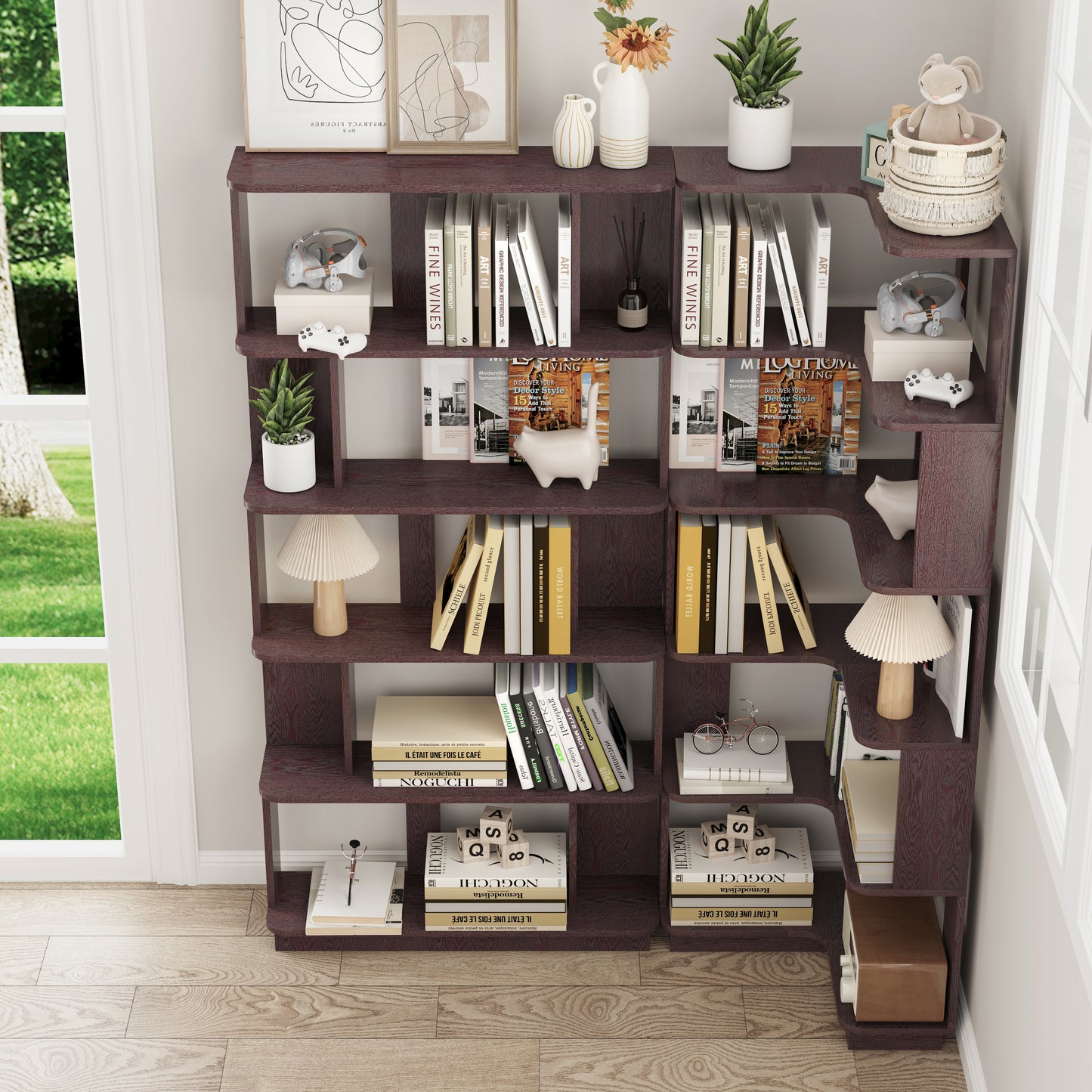 Set Of 2 Free Combination Bookcase Space Saving Corner Bookshelf 55cm