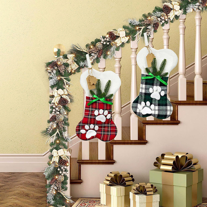 Christmas Pet Socks Hanging Decoration Gift Bag - Cross-border Holiday Decor