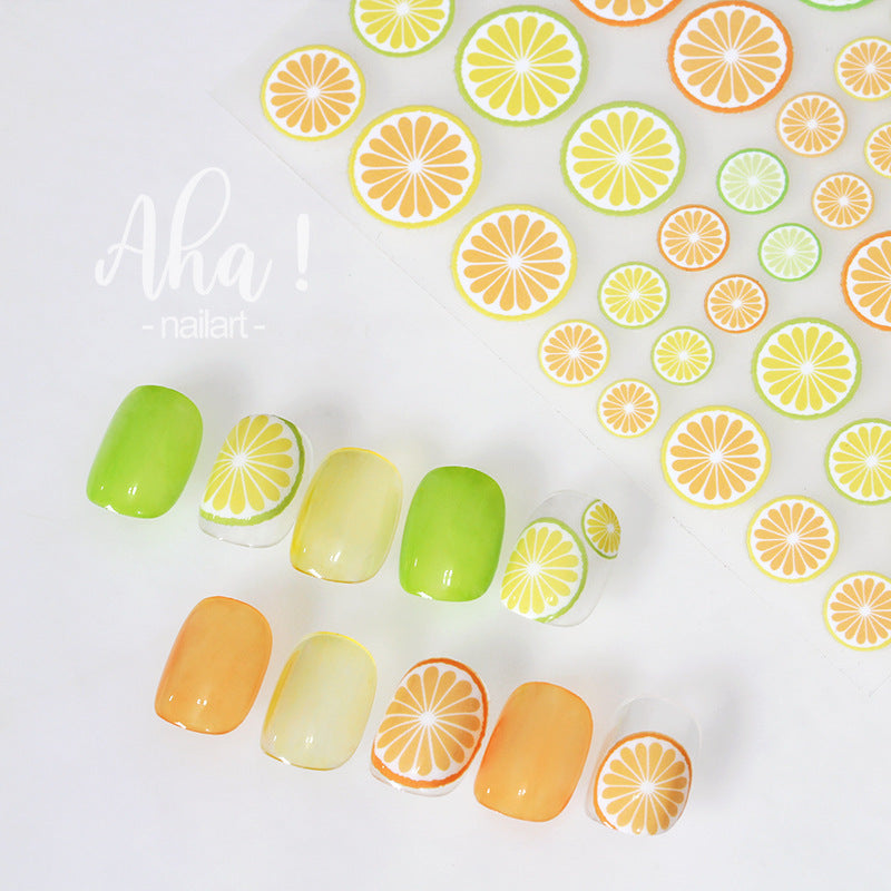 Fruit Nail Stickers Cherry Peach Lemon Orange Summer Nail Art Decals