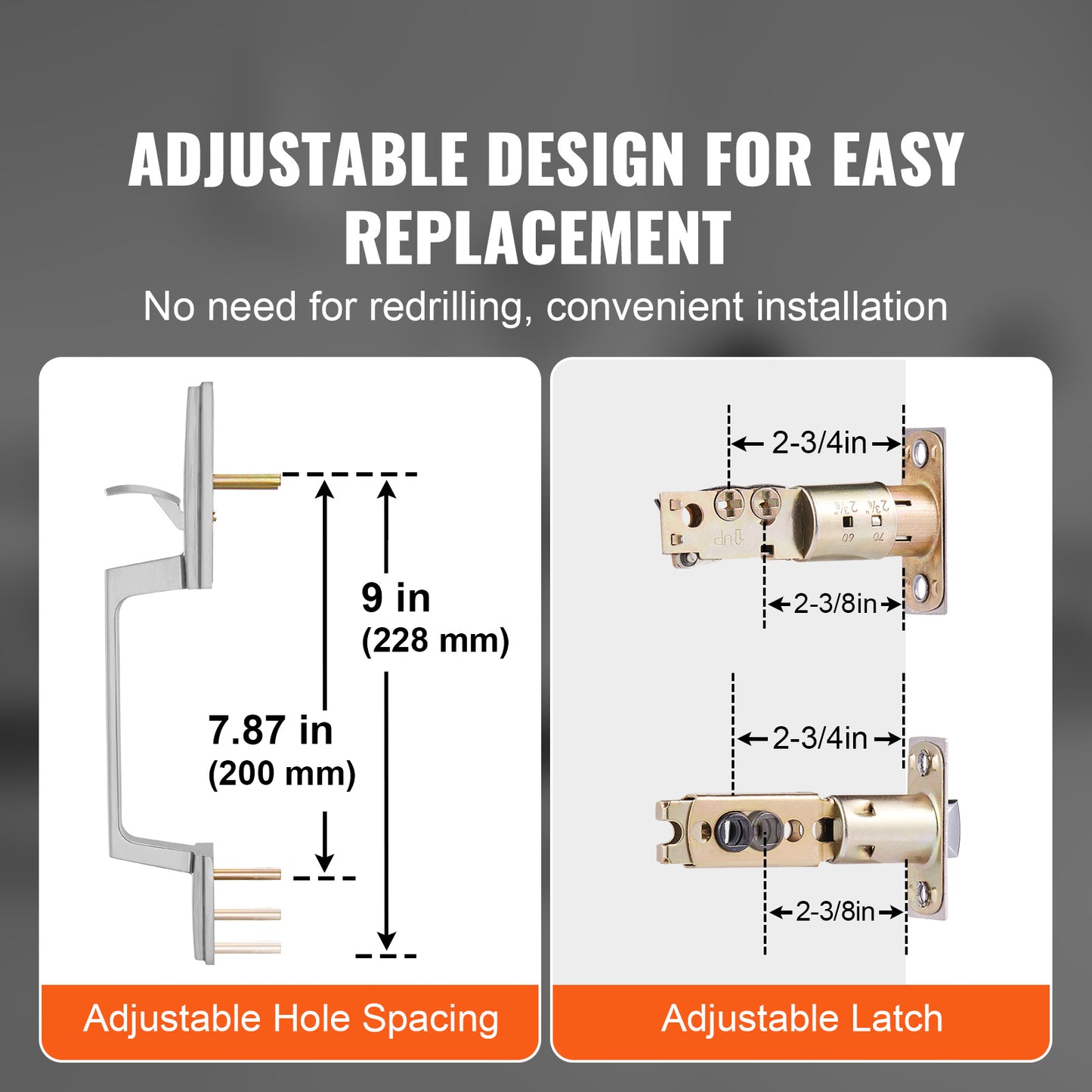 Front Door Handle and Deadbolt Set - Satin Nickel, Reversible, Single Cylinder