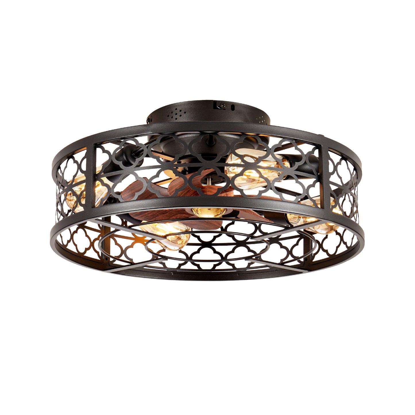 20" Flower Style Bladeless Ceiling Fan with Remote Control - Matte Black