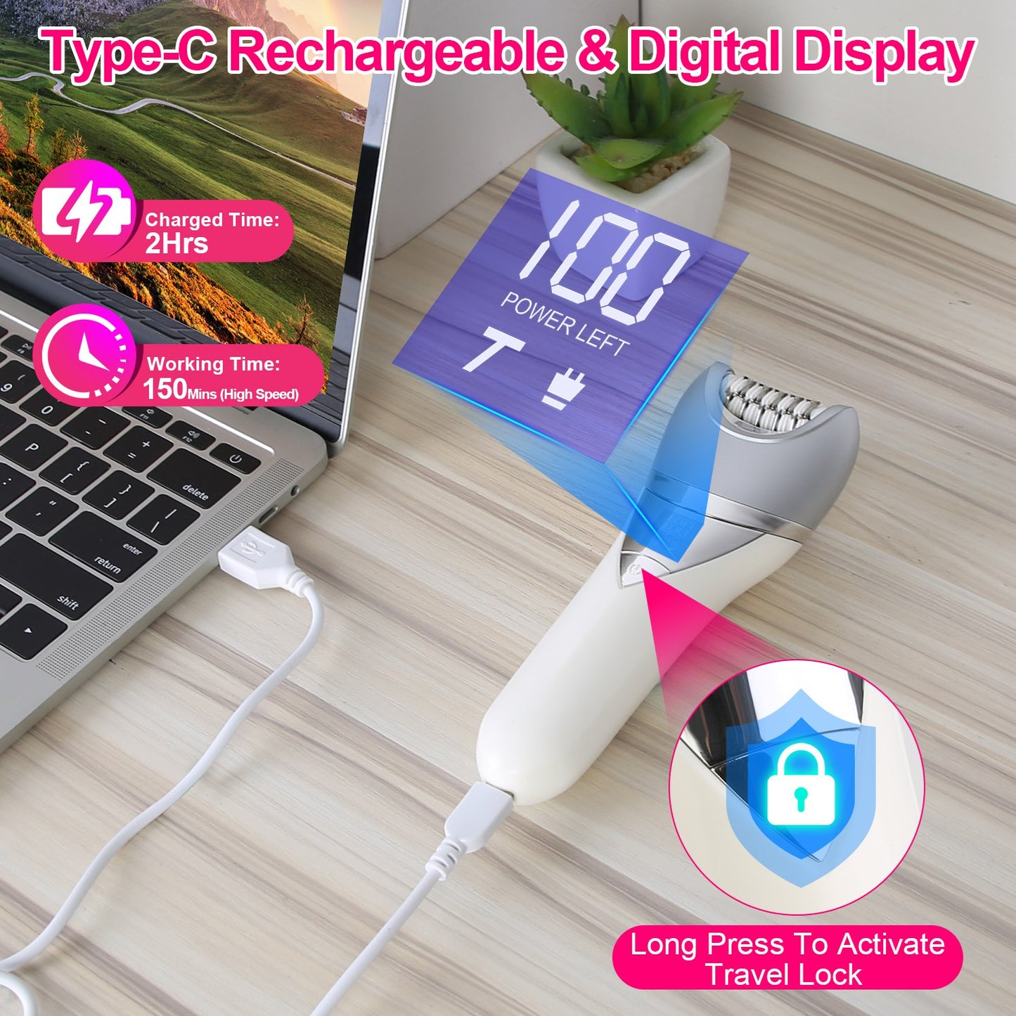 7-in-1 Electric Razor for Women - Cordless Wet & Dry Hair Removal Kit