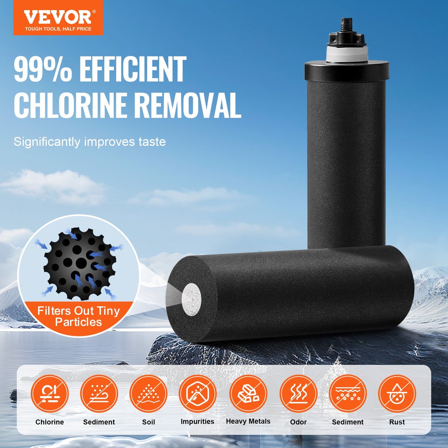 Gravity-Fed Water Filter System - Stainless Steel 2 Filters