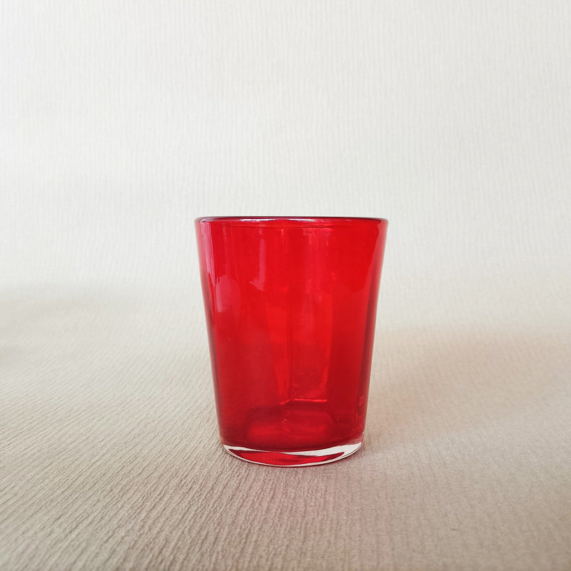 Retro Handmade Glass Wine Cup - Primary Color & Gradient Pattern, 201-300ml
