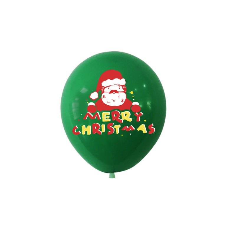 Christmas Latex Balloon Elk Santa Decoration Set - 12 Inch Holiday Party Balloons