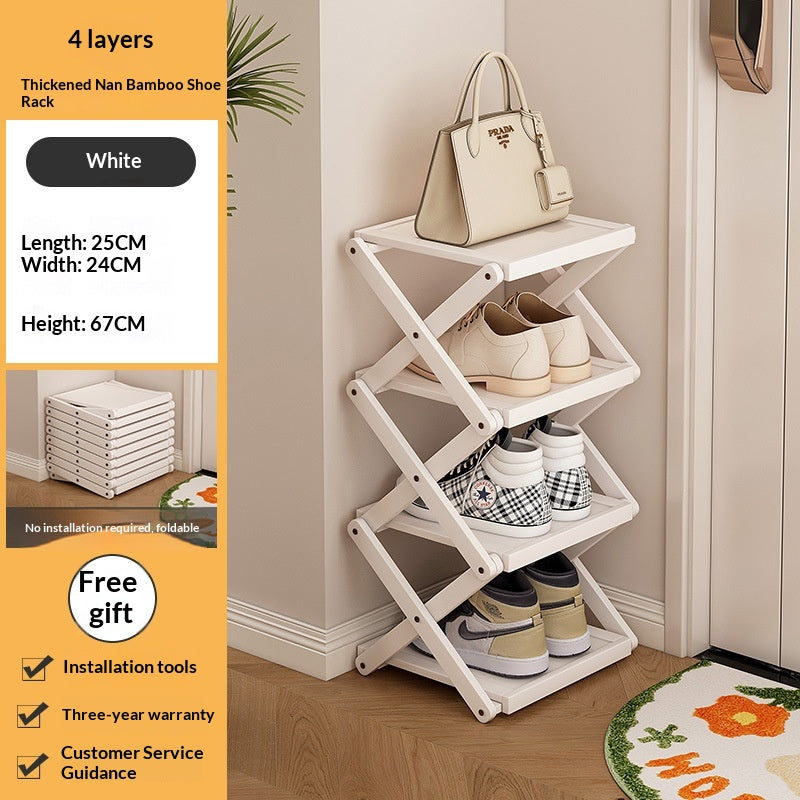 Foldable Shoe Rack for Entryway Space Saving No Assembly Needed