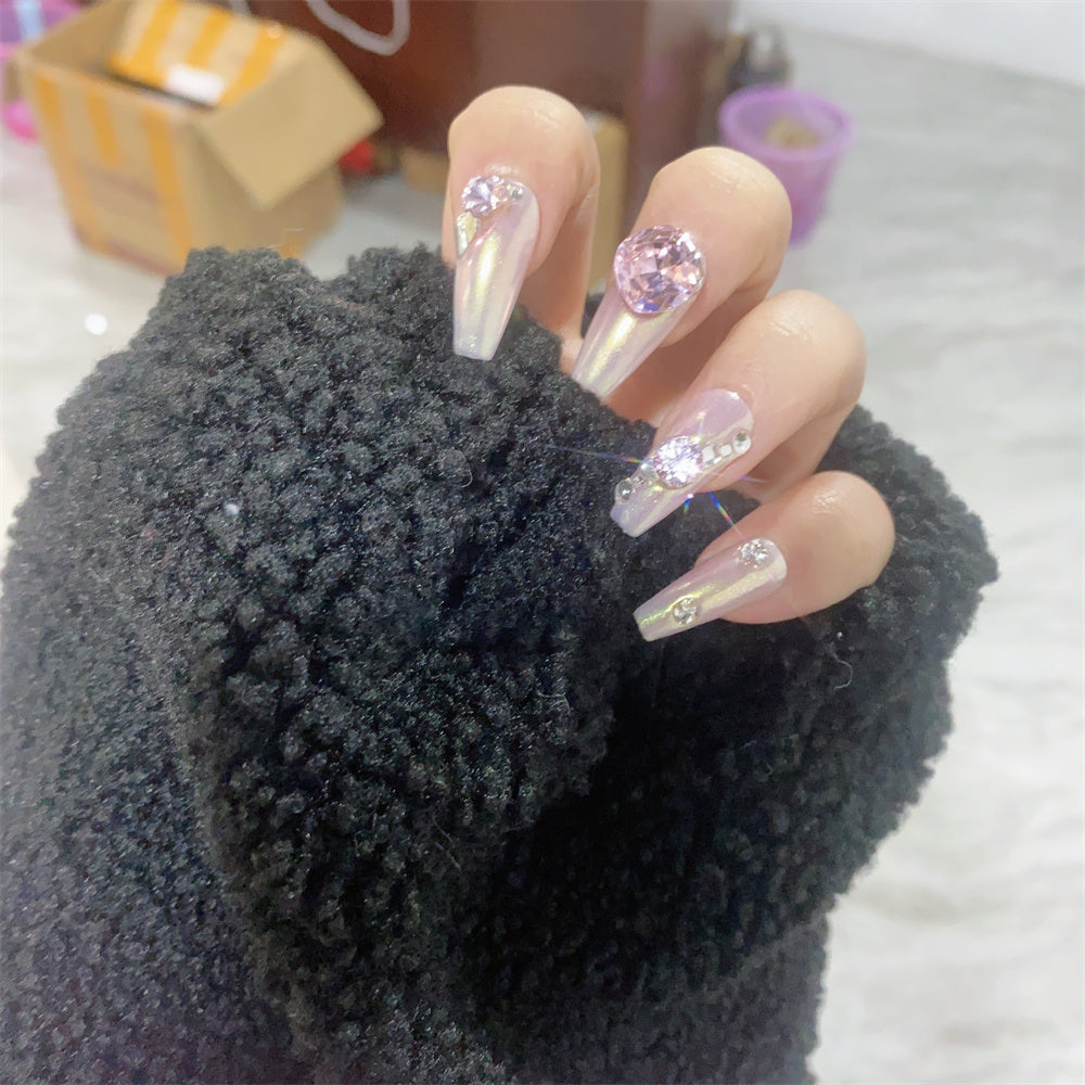 False Nail Stickers with Princess Heap Diamonds - Nail Art & Tips