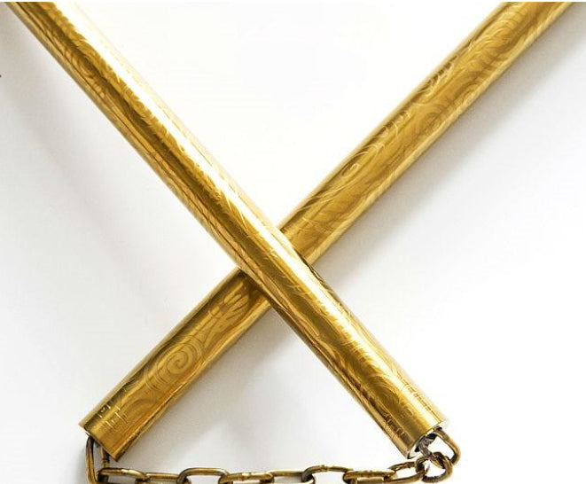 Gold Double-Jointed Practice Stick - Anti-Slip Double Staff for Home & Garden