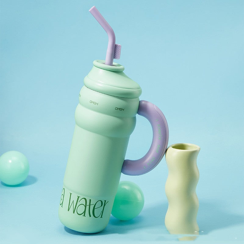 Large Capacity Stainless Steel Vacuum Cup with Handle - 1300ml Portable Drinkware