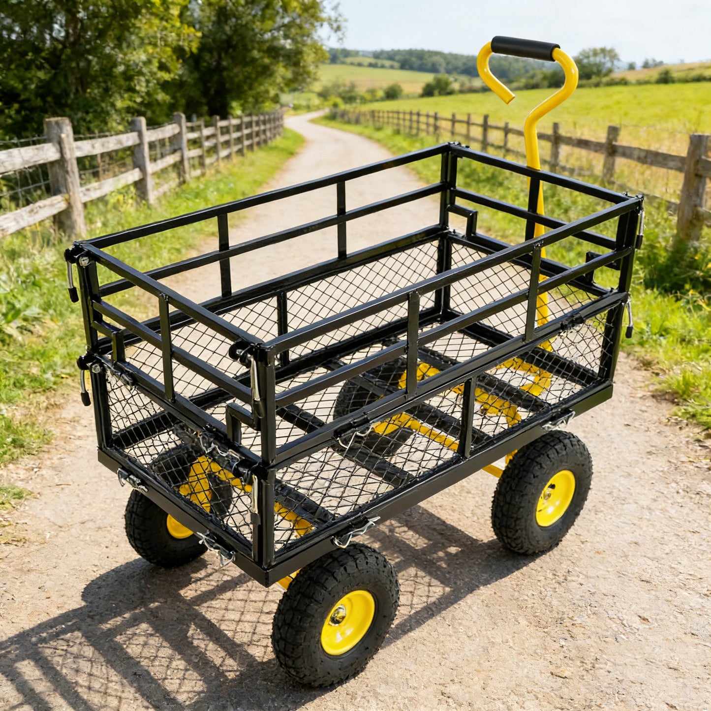 Wagon Cart Garden Trucks Make It Easier To Transport Firewood Yellow