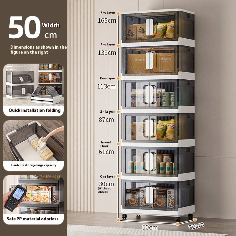Foldable Clothes Storage Locker with Wheels for Household Organization