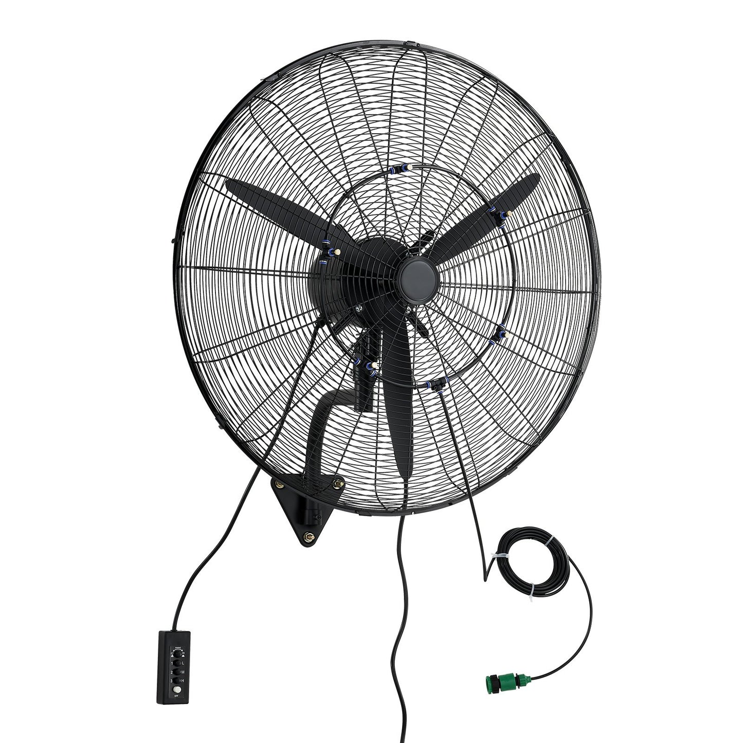 30-Inch Wall Mount Fan with Oscillation and Mist for Industrial & Commercial Use
