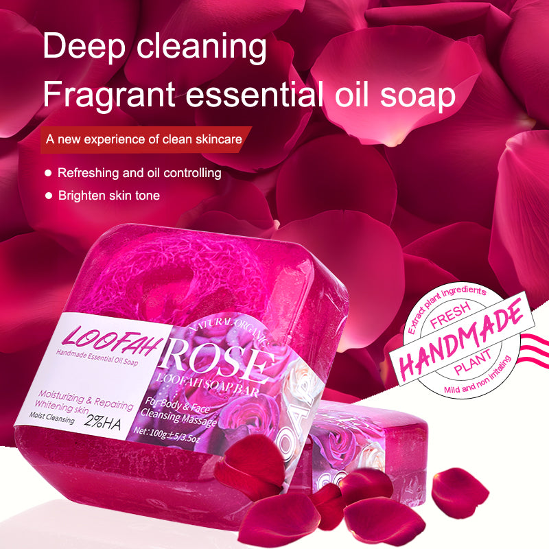 Rose Loofah Soap 100g