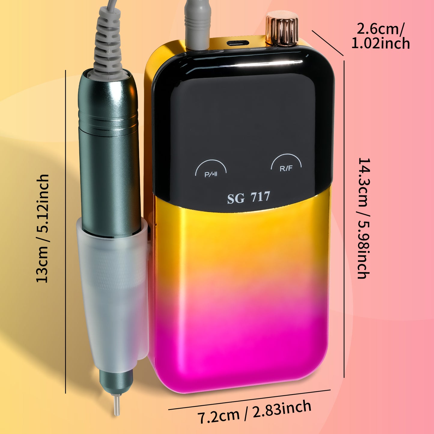 Professional 45000RPM Electric Nail Drill Kit - Rechargeable Portable E-File
