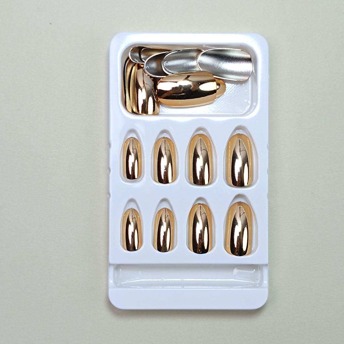 Gold Electroplated Fake Nails Set - Wearable Removable Nail Art