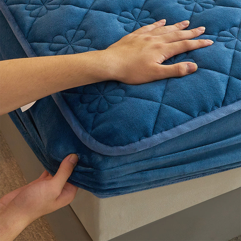 Milk Plush Cotton Fitted Bed Sheet - Soft, Warm & Durable Bedding